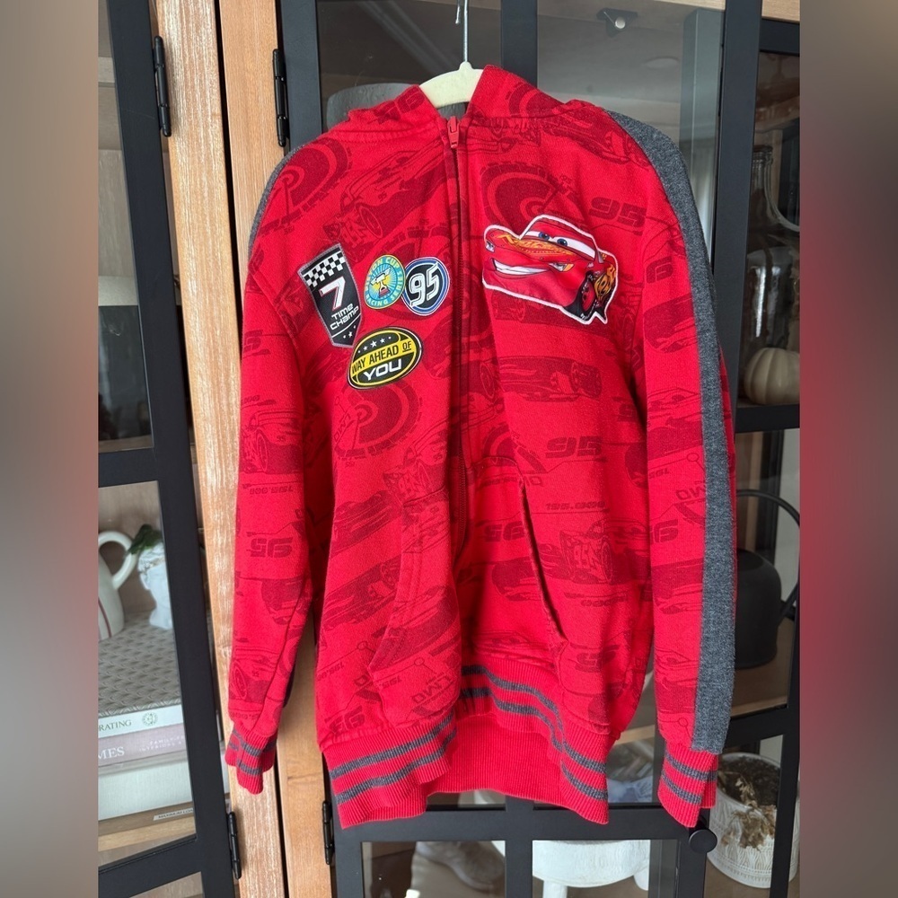 Vintage y2k Disney Cars embroidered hoodie appliqué lightning mcqueen sweatshirt